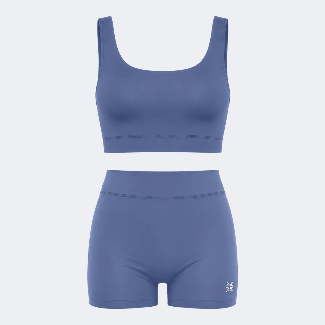 Swim Set Star High Waisted Boss Steel Blue